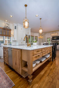 Marble countertops in a newly redesigned kitchen in Atlanta GA